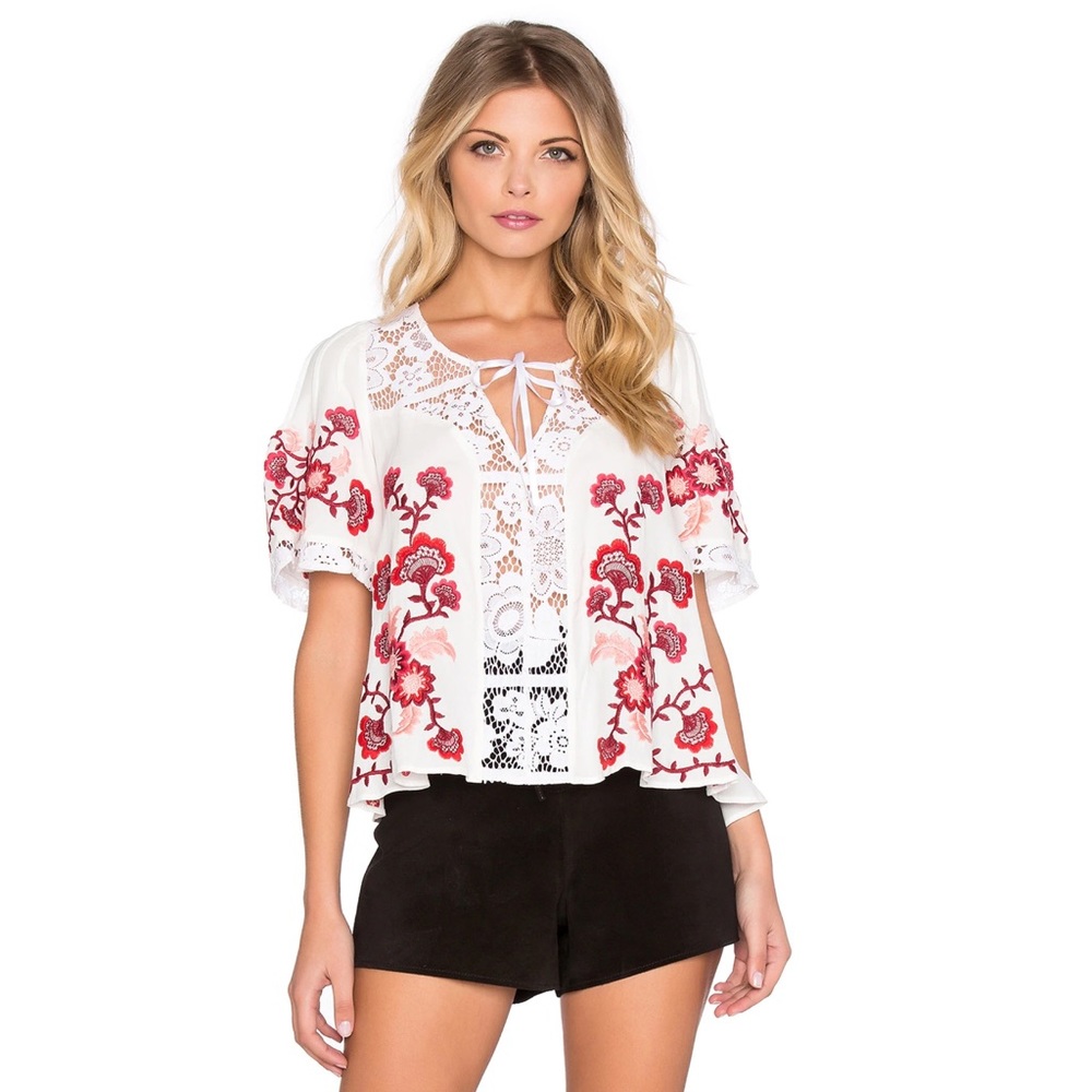 FOR LOVE AND LEMONS Isabella lace top size small